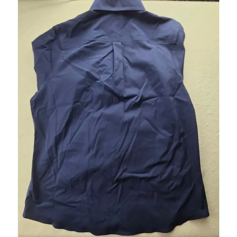 Untuckit For Her Blue Button Down Shirt Size 10